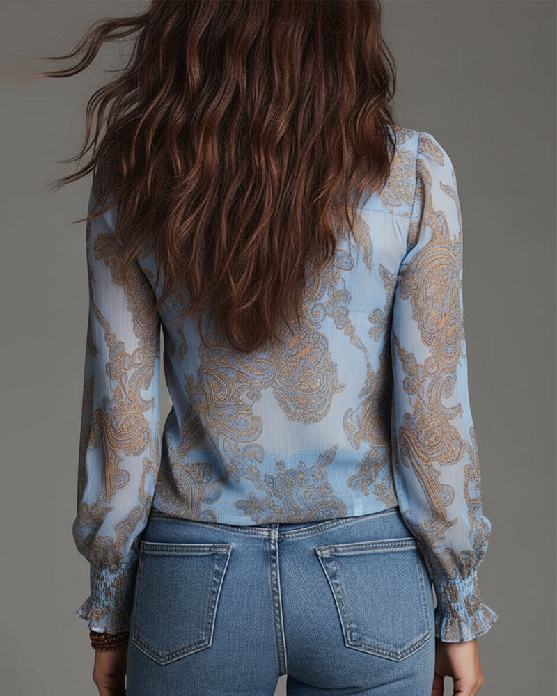 Norina - Soft-Touch V-Neck Blouse