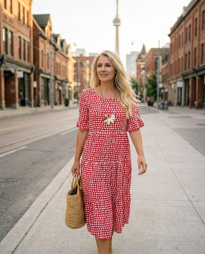 Fiona Sable Short - Sleeve Midi Dress