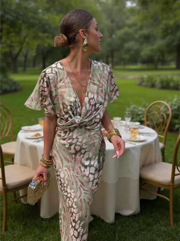 Amy | Copper Midi Dress