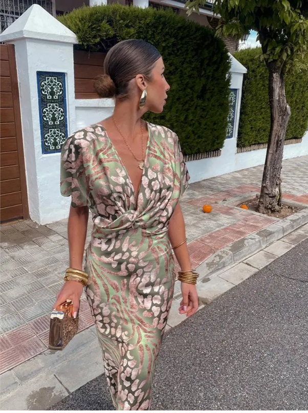 Amy | Copper Midi Dress