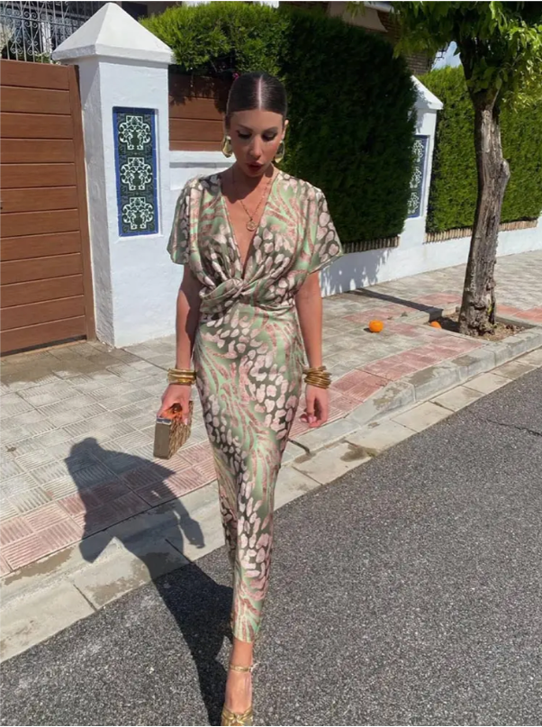 Amy | Copper Midi Dress