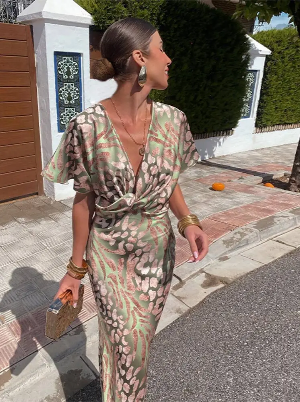 Amy | Copper Midi Dress