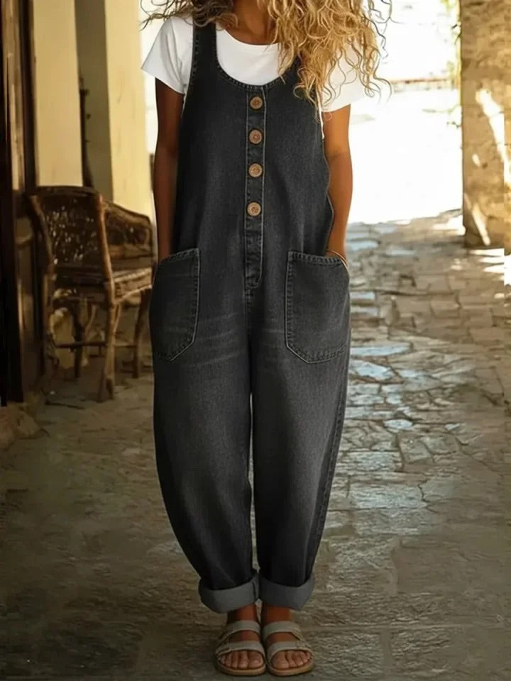 Isabelle - Vintage Washed Denim Overalls