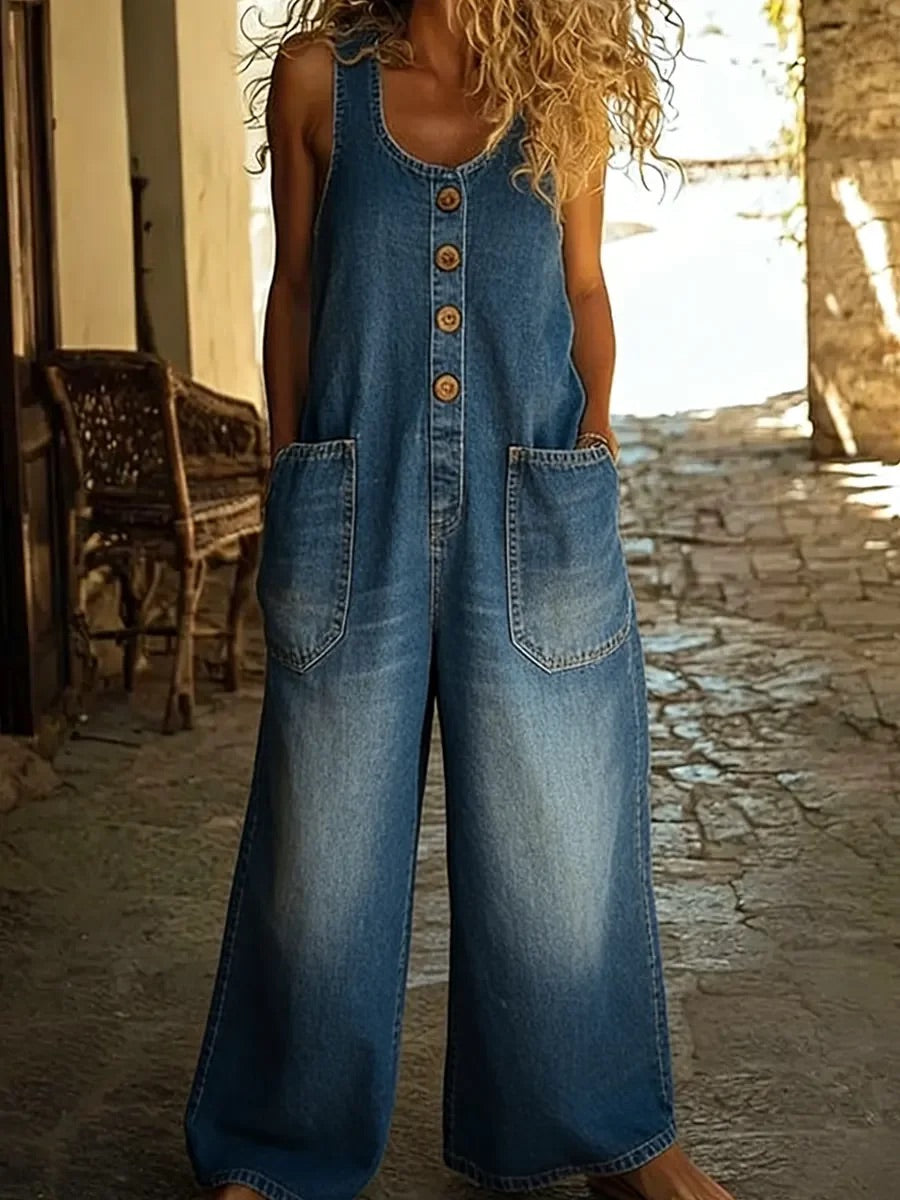 Isabelle - Vintage Washed Denim Overalls