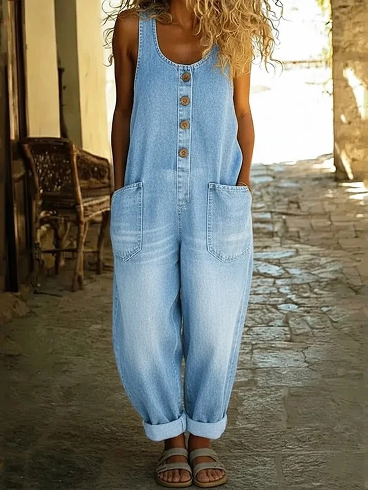 Isabelle - Vintage Washed Denim Overalls
